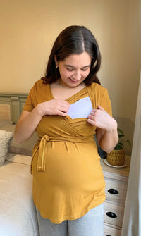 Polera Maternal y Lactancia Mostaza