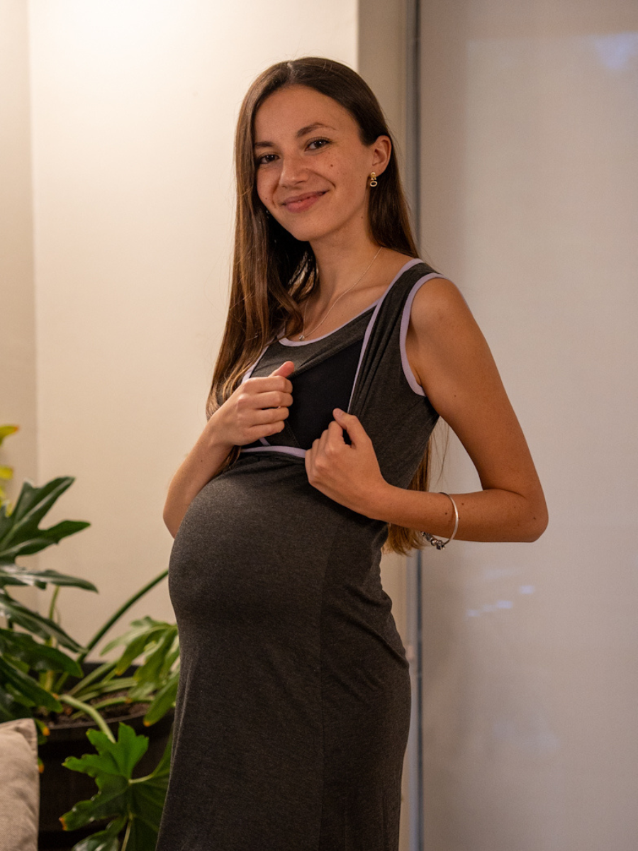 Camisa de Dormir Maternal y Lactancia Verano Marengo – Mitima