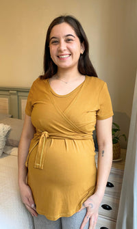 Polera Maternal y Lactancia Mostaza