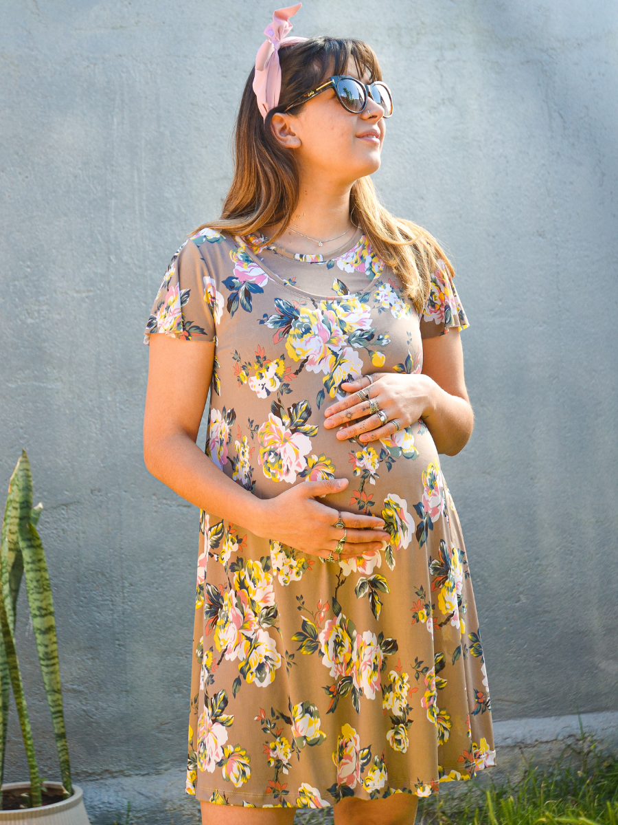 Vestido Maternal y Lactancia Café – Mitima