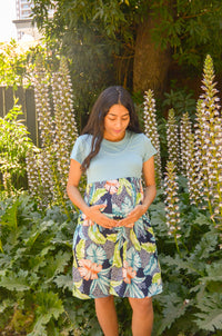 Vestido de Lactancia Estampado Celeste