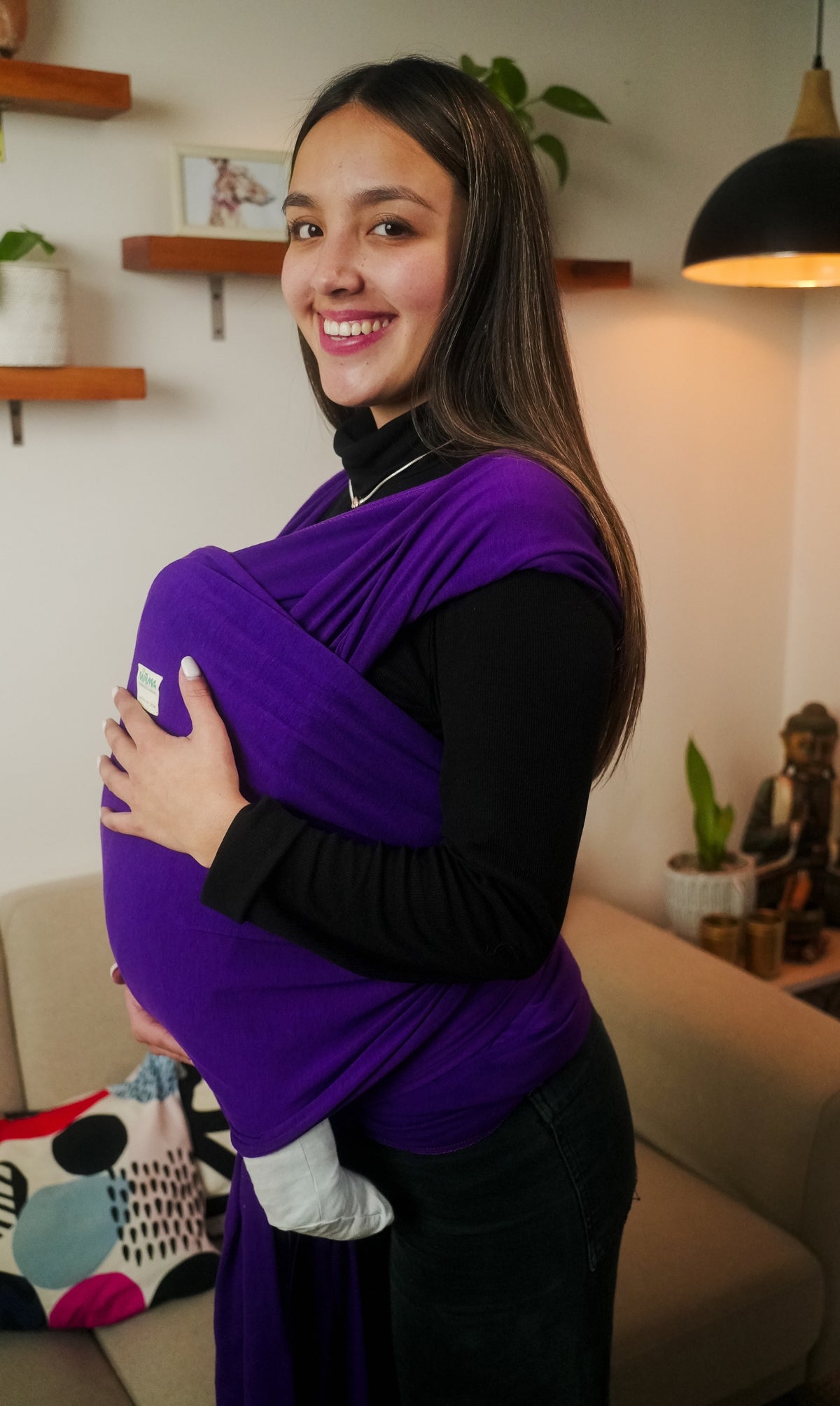 Fular Portabebe , porteo seguro, fular Morado