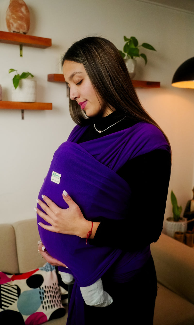 Fular Portabebe , porteo seguro, fular Morado