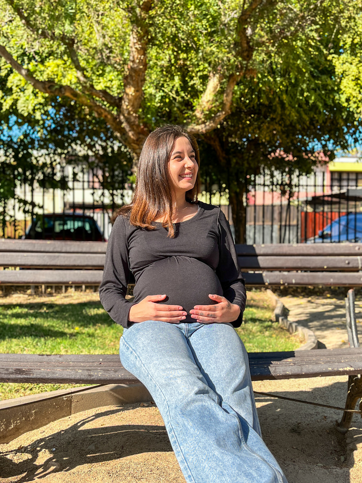 Polera Maternal y Lactancia Negro Invierno