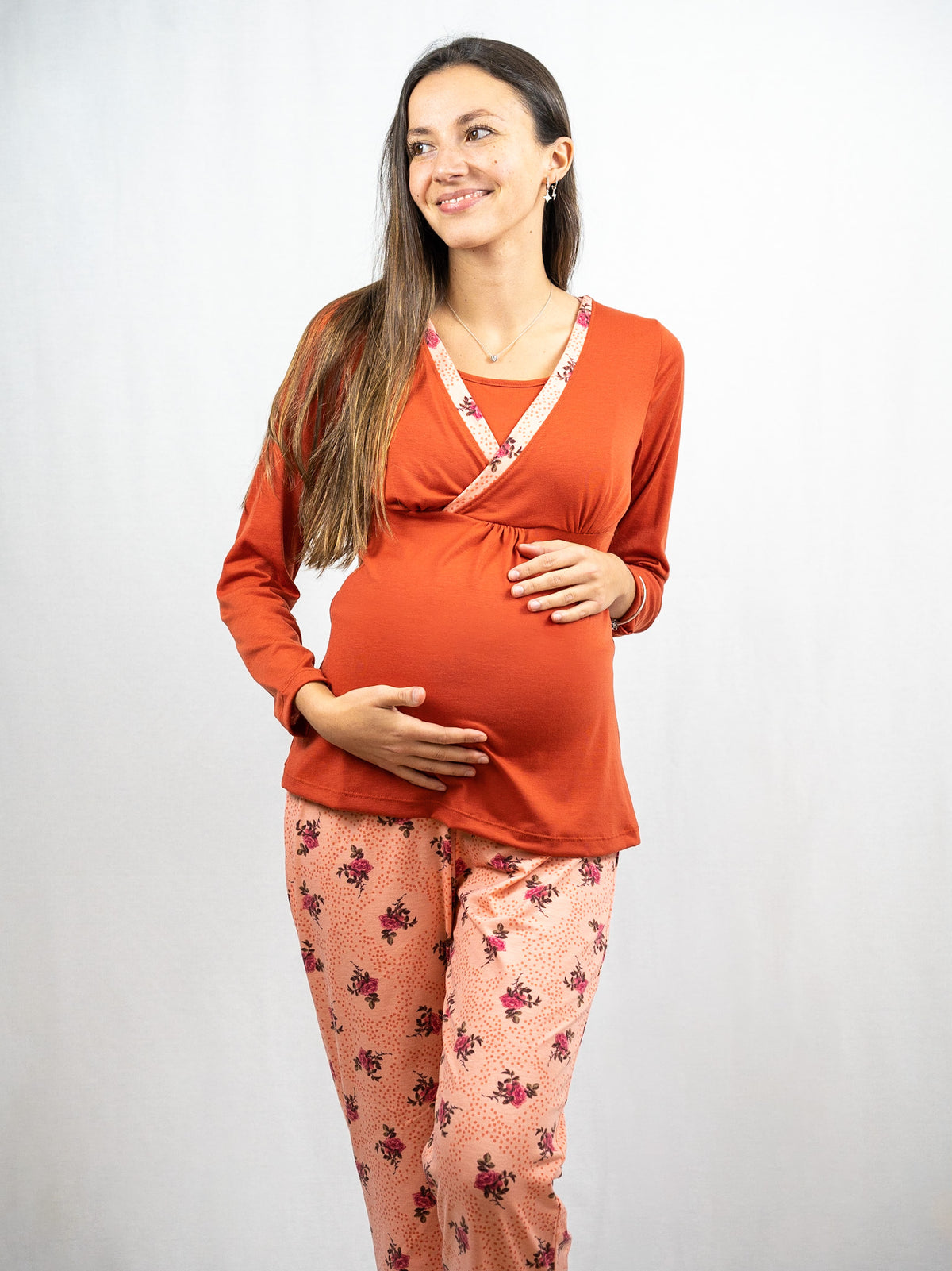 MITIMA Pijama Maternal y Lactancia Damasco