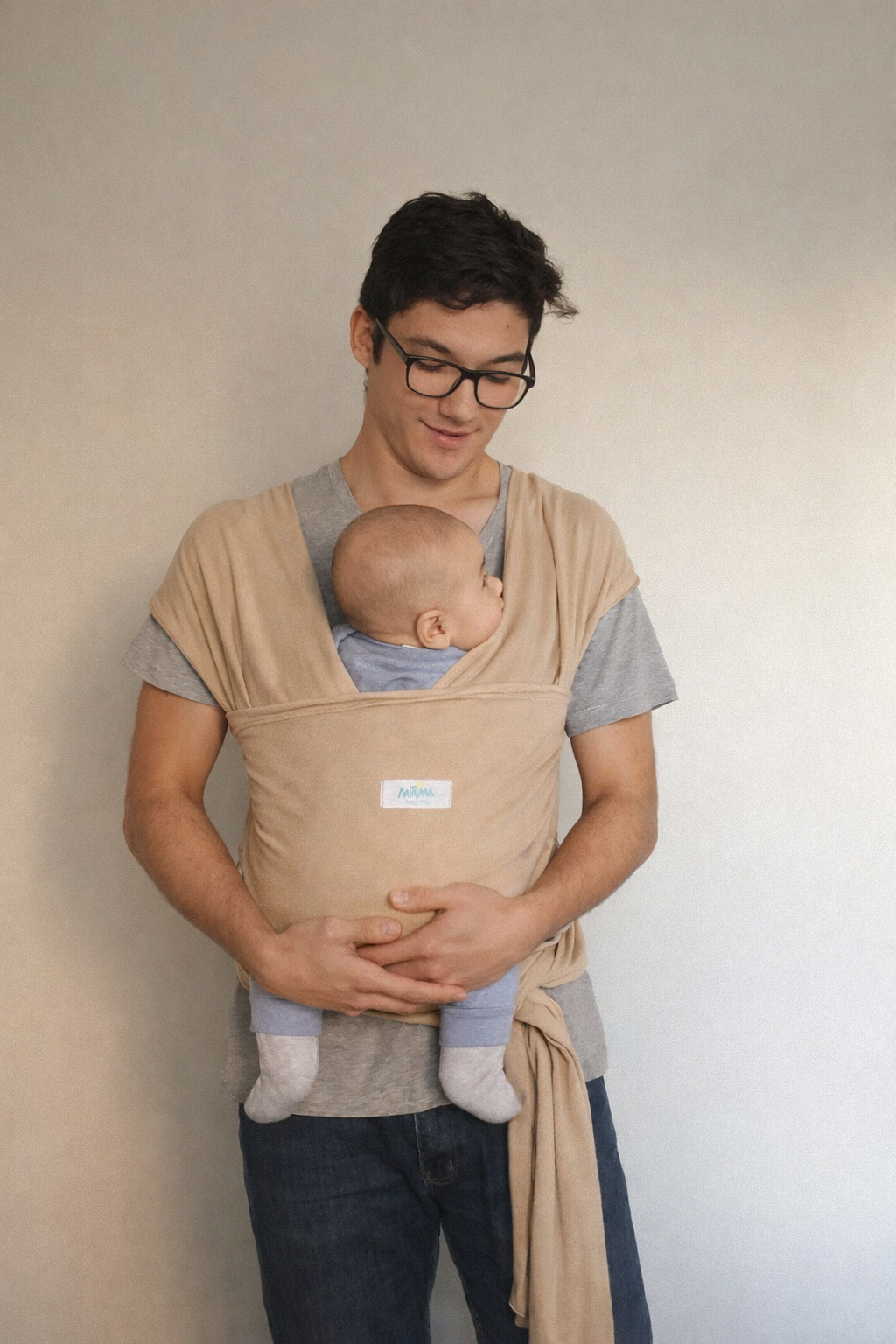 Fular Portabebe , porteo seguro, fular Latte