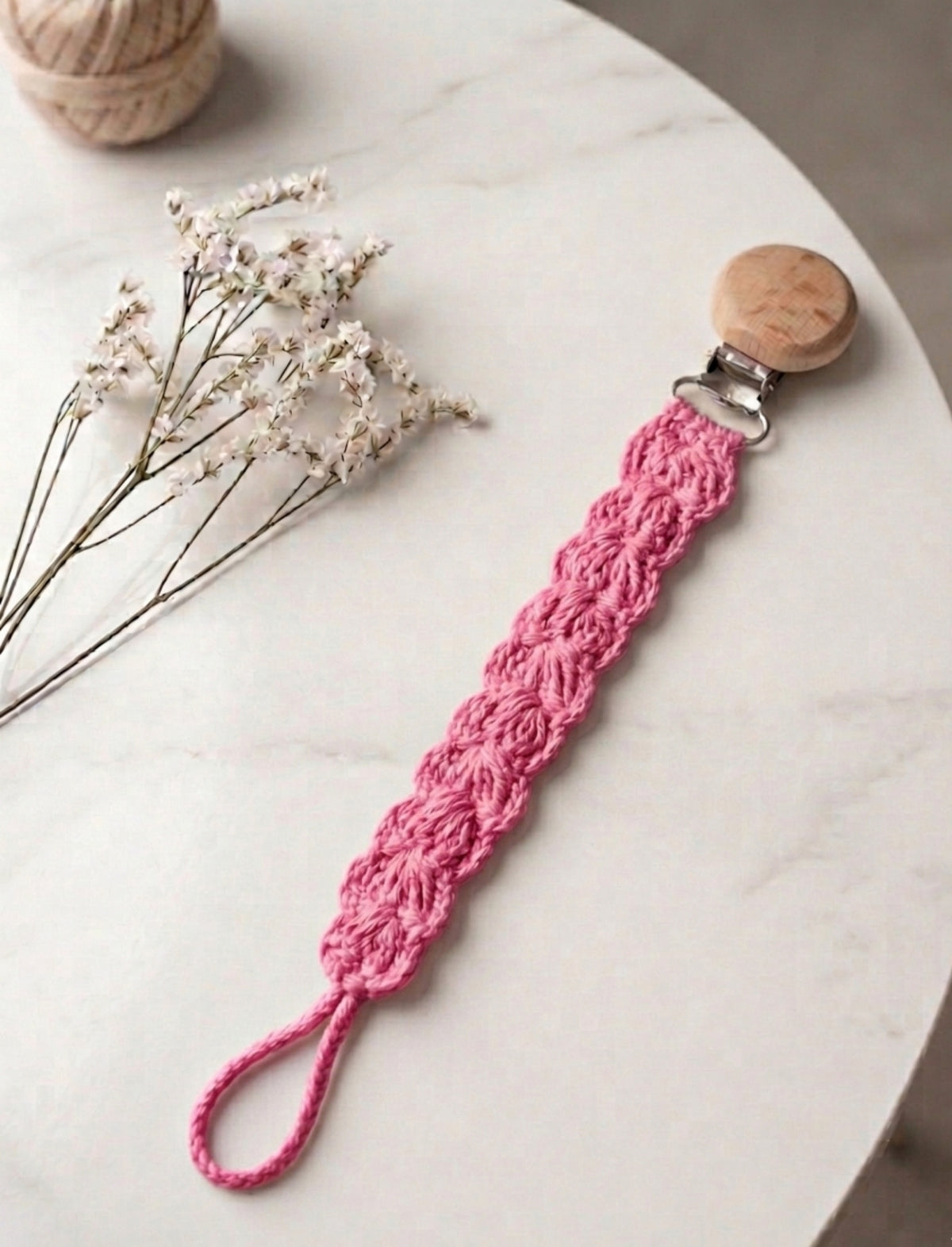 Porta Chupete Liso Rosado