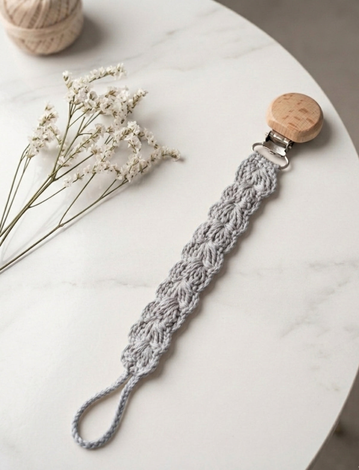 Porta Chupete Liso Gris