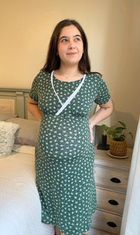 Camisa de Dormir Maternal y Lactancia Invierno Verde Muzgo