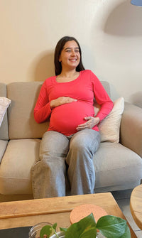 Polera Maternal y Lactancia Fucsia Invierno