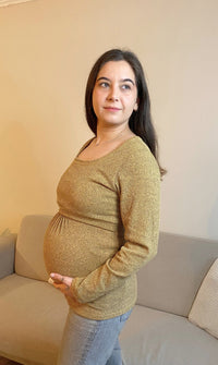 Chaleco Maternal y Lactancia Mostaza Invierno