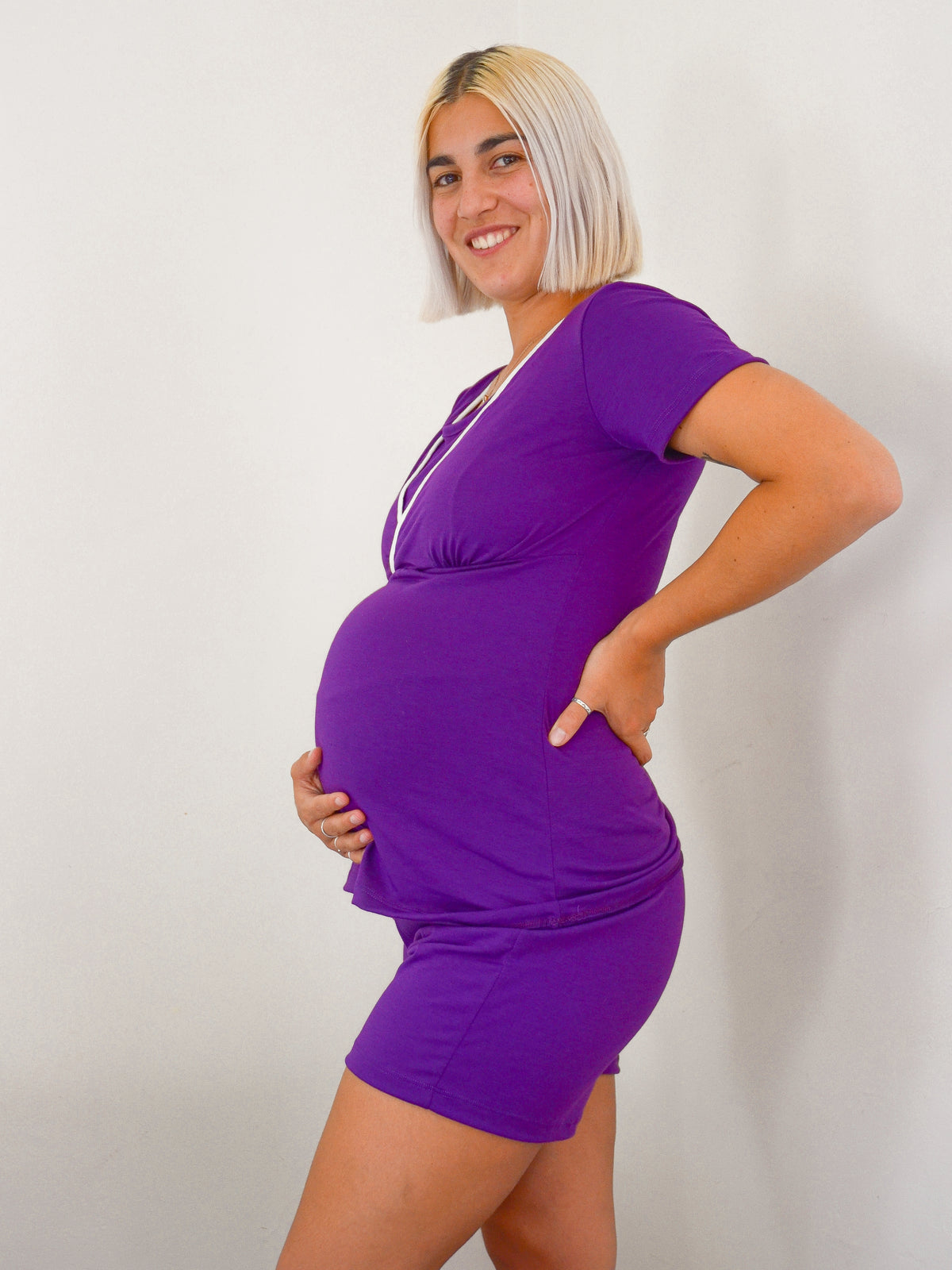 Pijama de Embarazo y Lactancia Verano Azul – Emma: Ropa para Embarazada y  Lactancia